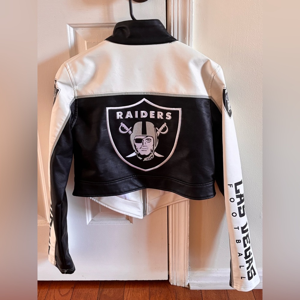 Raiders faux leather jacket M